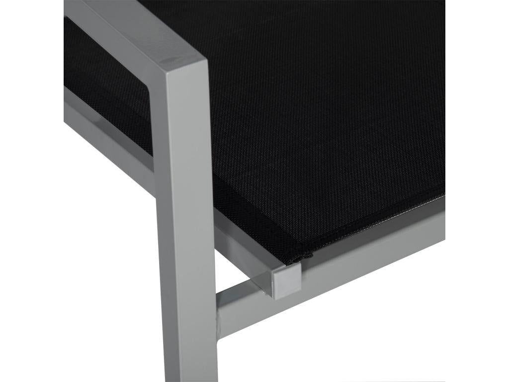 Set of 8 grey aluminium chairs - black textilene - Decohaute RCFX60969