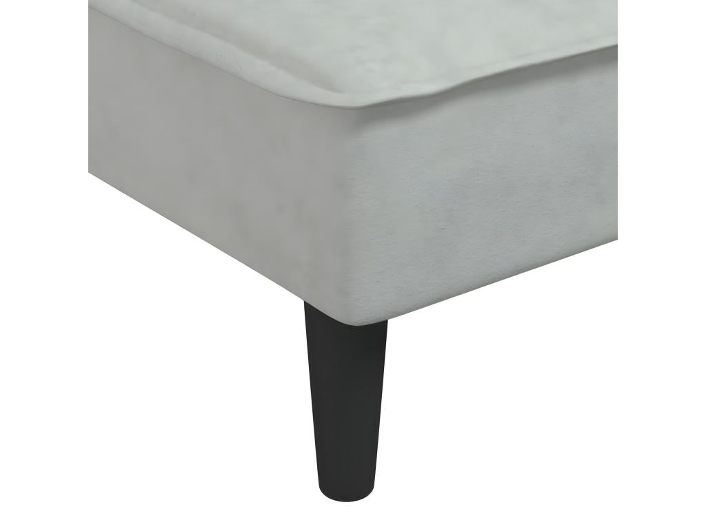 Light grey L-shaped sofa bed 255x140x70 cm velvet DROC11387