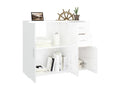 Glossy white sideboard 91x29.5x75 cm Engineered wood JLJV75190