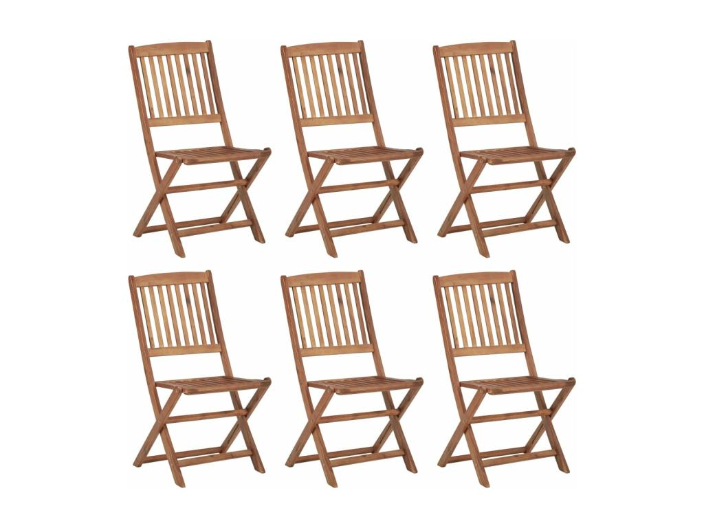 Decohaute CXJS69885 Folding Garden Chairs, Set of 6 with Cushions