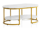 Marble-look coffee table, 100 cm, modern rectangular living room table YTYE87183