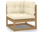 8-piece garden furniture set with cushions, honey brown, pine wood, 19 FCAN82520