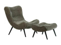 Matching armchair and pouf in grey fabric, Chezlova UANV23472