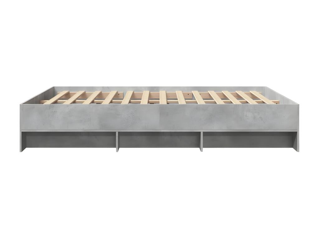 Concrete grey bed frame 150x200 cm engineered wood WCQW83366