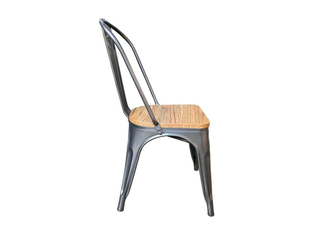 Decohaute - Set of 2 dining chairs in steel and light wood FNGD54510