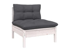10-piece garden furniture set with cushions, white, solid pine wood BMGB94191