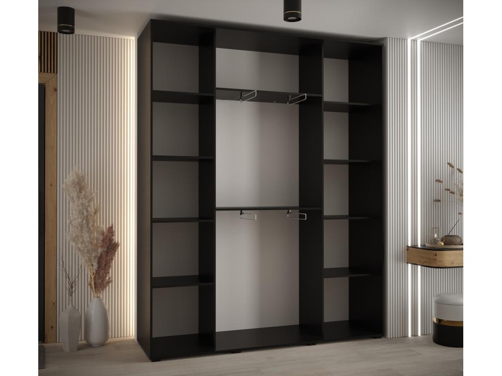 Decohaute 7 Sliding Door Wardrobe 235.2/200/45 3 Doors Black/Decohaute/Silver QGDY20471