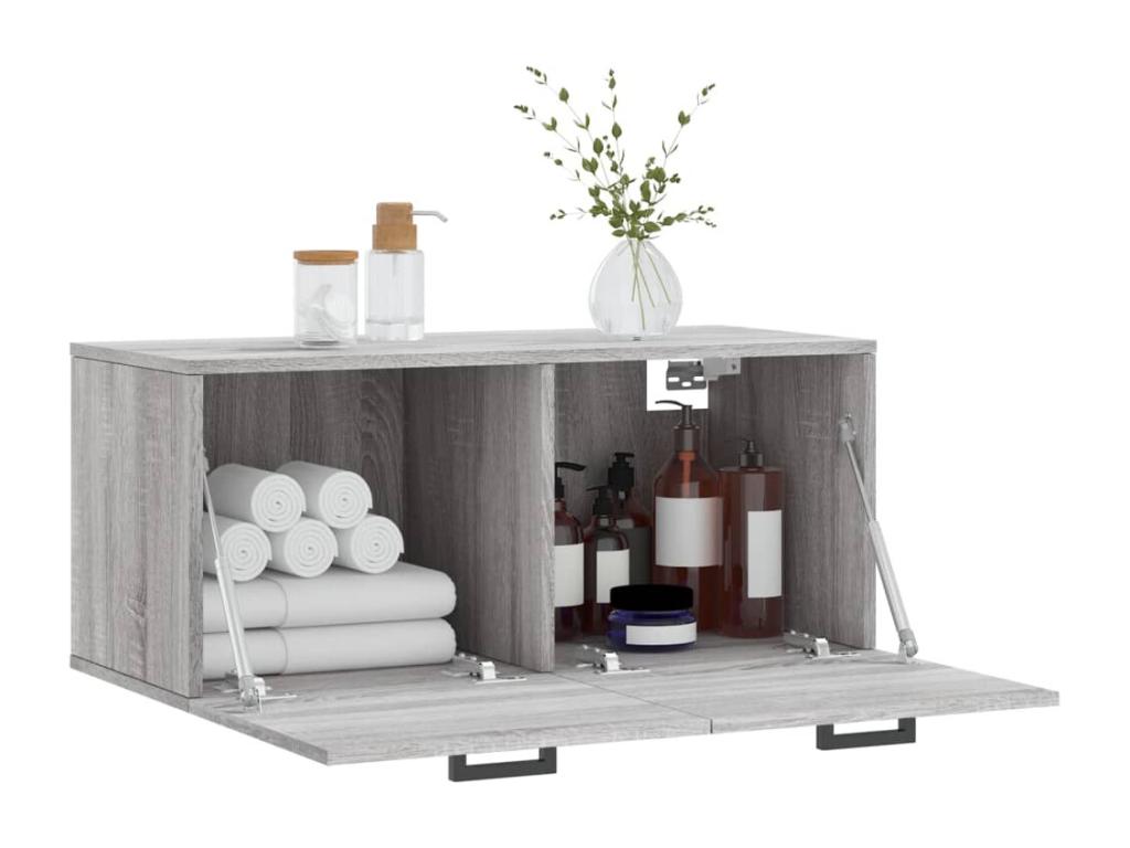 Decohaute wall cabinet, grey, 80x36.5x35, engineered wood, DVDG86706