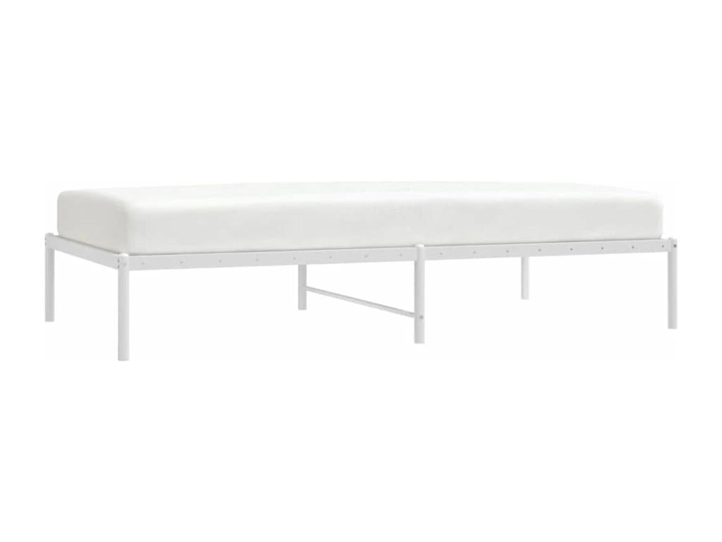 White metal bed frame without mattress, 100x190 cm, CDCM23682