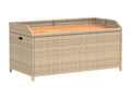 Decohaute beige storage bench in woven resin and wood, NXIX97219