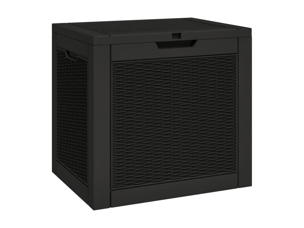 Black garden storage box 55.5x43x53 cm polypropylene GNZU40259