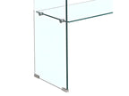 Rectangular console table, 125 cm long, with tempered glass and glass shelf - ICE XVHB22834