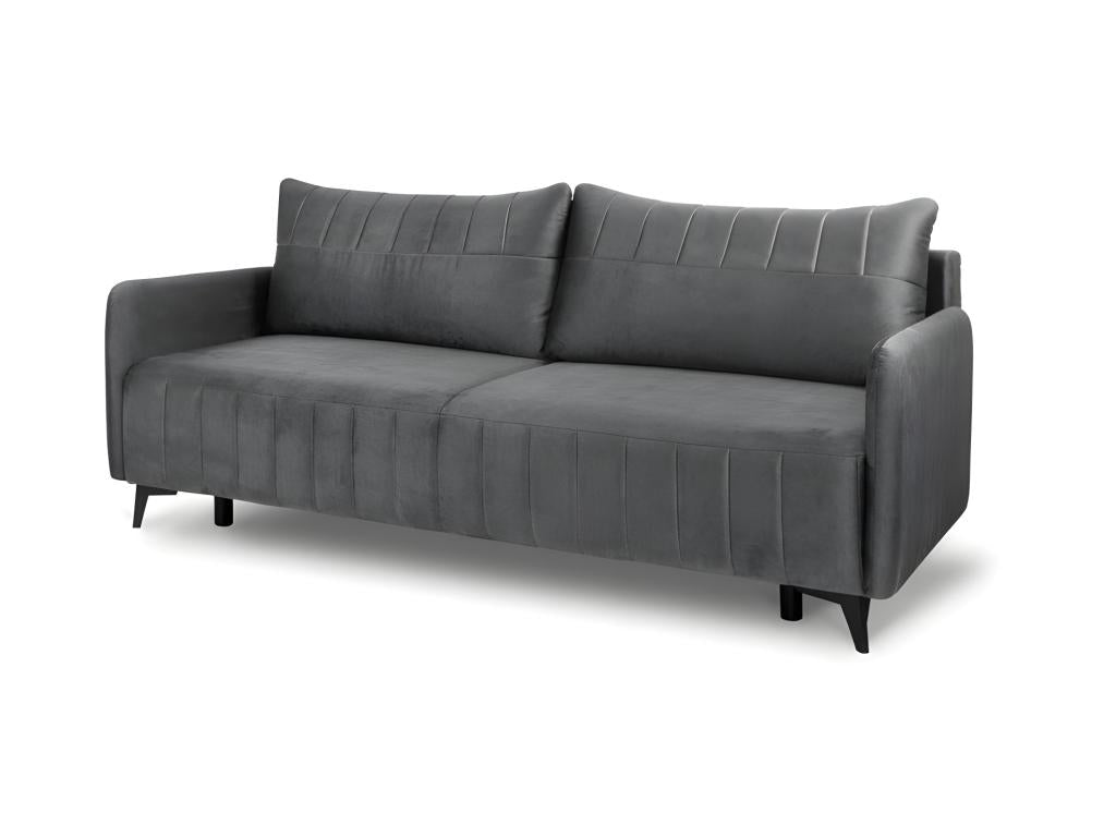 Decohaute 3DL304 3-seater convertible sofa in fabric, 210x99cm, Grey Velvet GGHZ96085