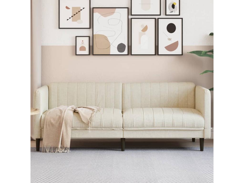 Cream fabric 3-seater sofa CZXH33966