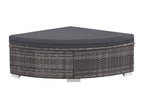 6-piece garden furniture set with cushions, grey wicker resin DBGQ02762