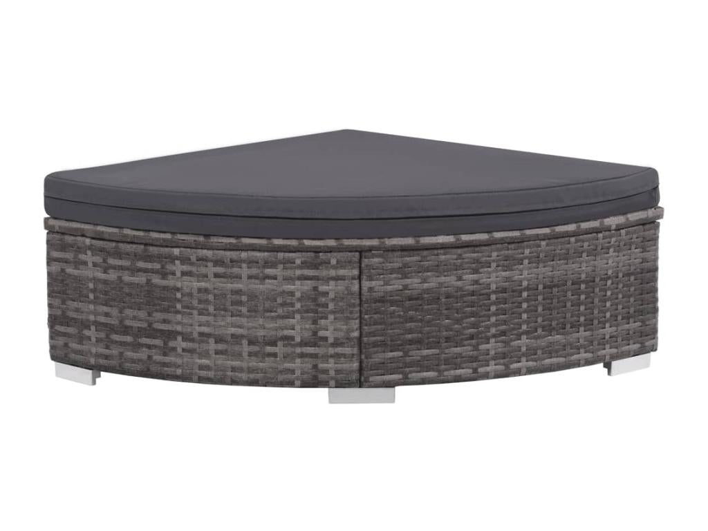 6-piece garden furniture set with cushions, grey wicker resin DBGQ02762