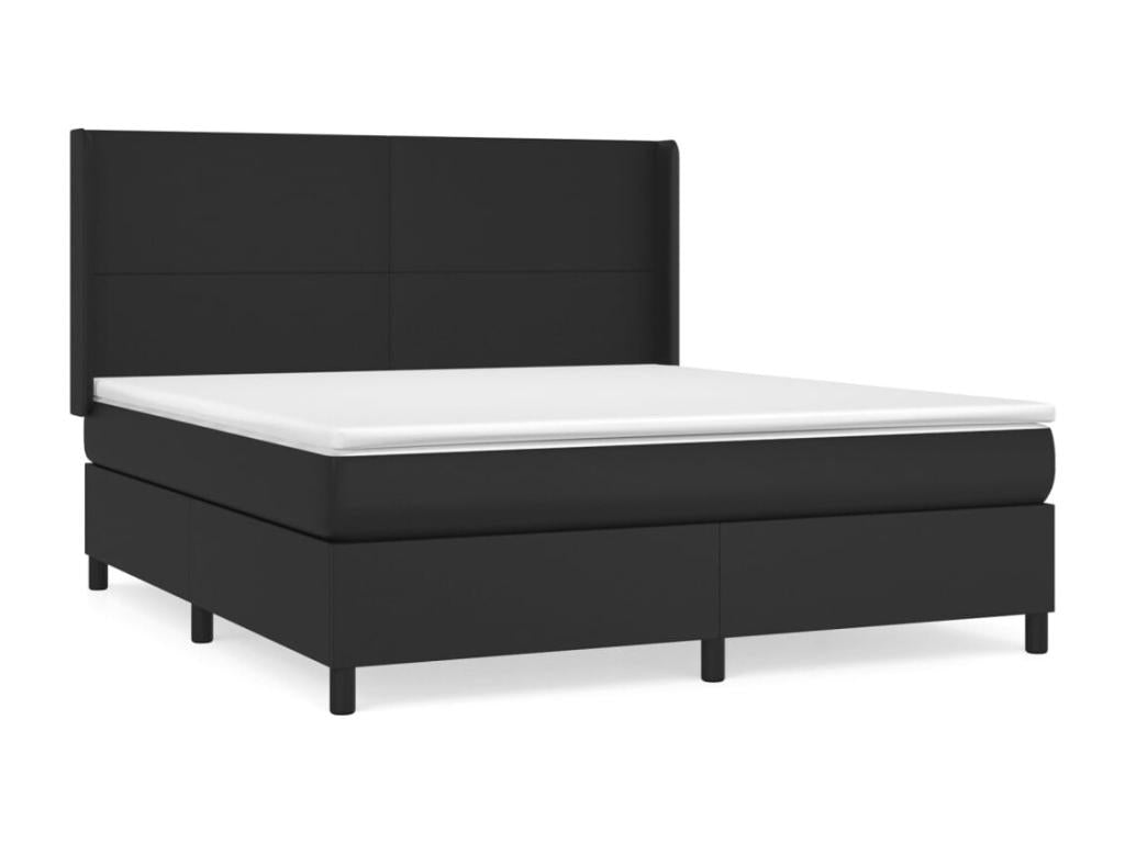 Decohaute bed base with black 180x200 faux leather mattress KOLL58206
