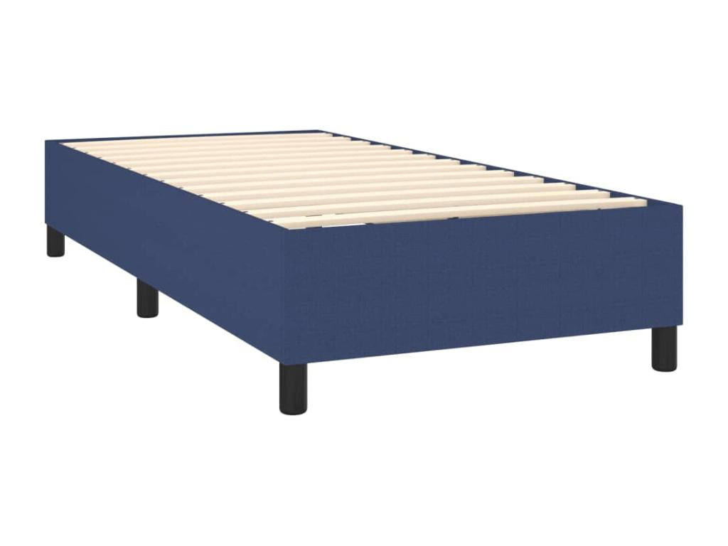 Upholstered bed base with mattress, blue, 90x190 cm, fabric VWFC83234