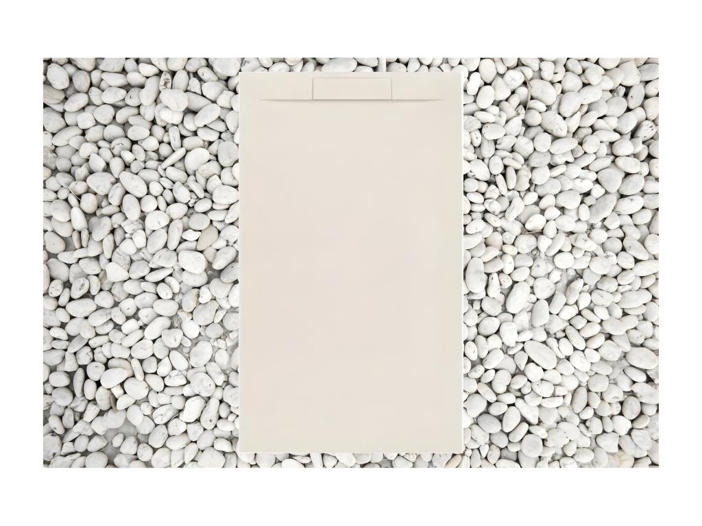 Shower Tray 175x85 cm BEIGE Decohaute PLUS Line in Resin and Marble Powder with Side Grid in Marble Resin ODIL75971