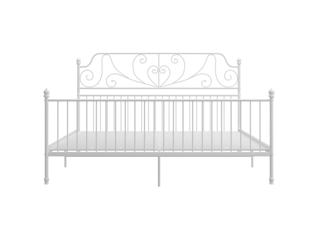 White Metal and Plywood Bed 180x200 NVRG51265