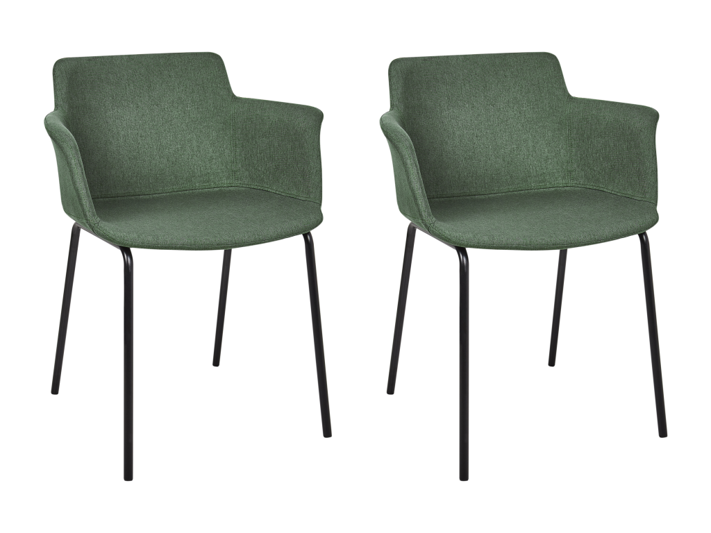 Set of 2 BELFIELD Green Dining Chairs FEHS86094