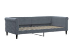 Daybed with pull-out bed and drawers, dark grey, 90x200cm, velvet, EPUL31326
