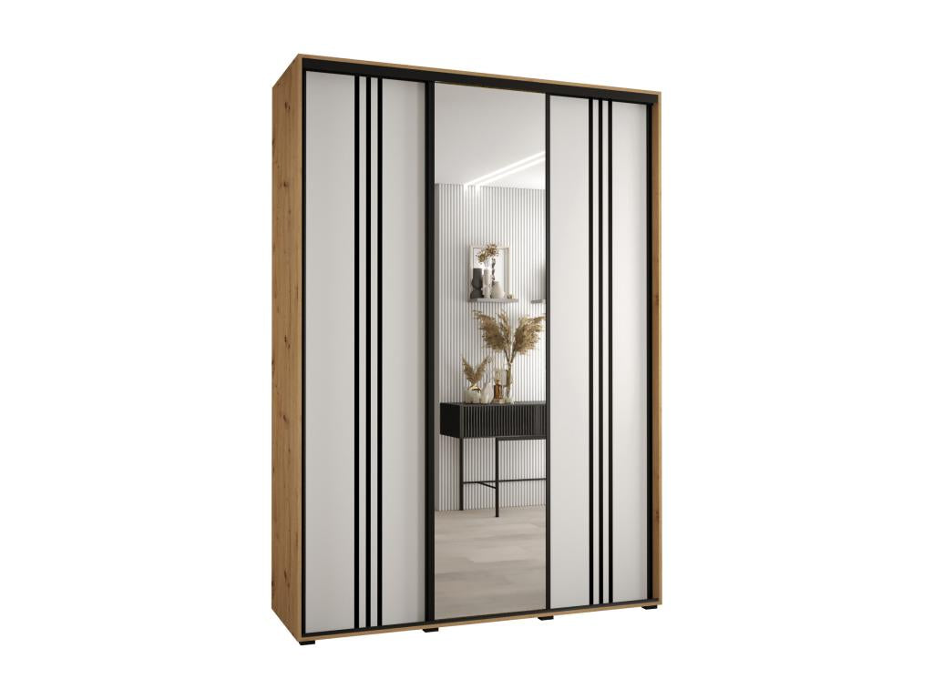 Decohaute 7 Sliding Door Wardrobe 235.2/170/45 3 Doors Decohaute/White/Black FWHS74046