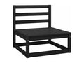 9-piece black solid pine wood garden furniture set GDUL53433