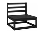 9-piece black solid pine wood garden furniture set GDUL53433