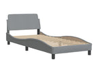 Bed with light grey mattress 90x200 cm fabric BQHA93336