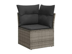 6-piece garden furniture set with grey resin wicker cushions FRRM82463
