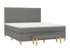 Upholstered bed base with mattress, dark grey, 160x200cm, fabric KGDO92002