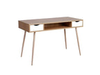 Computer desk with three beige wood-effect panels, 120x58x77 cm, 19 0000539 EWBG84312