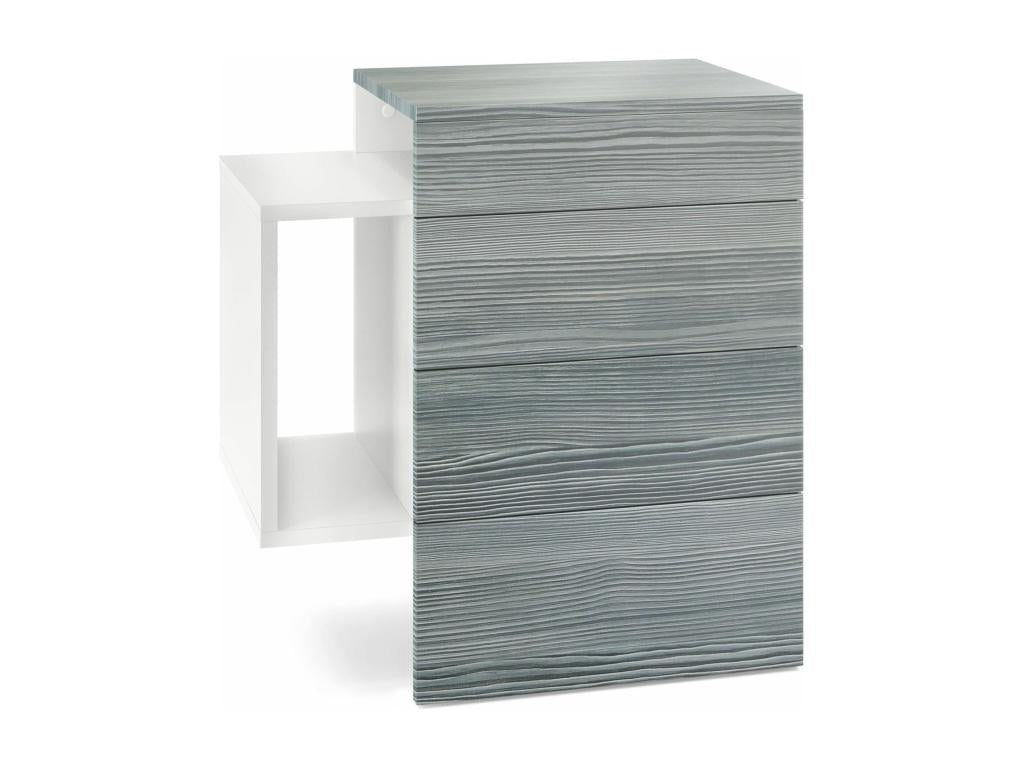 White Matte Bedside Table and Anthracite High-Decoration (WxHxD) 60x63x36 QKHR61677