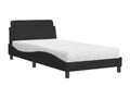 Bed with black mattress 100x200 cm velvet CCTE20225