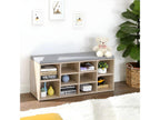 Shoe Bench with 10 Niches, Wood Finish - L104 cm PWBZ49395