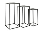 Black metal side tables, set of 3 GLNJ12671