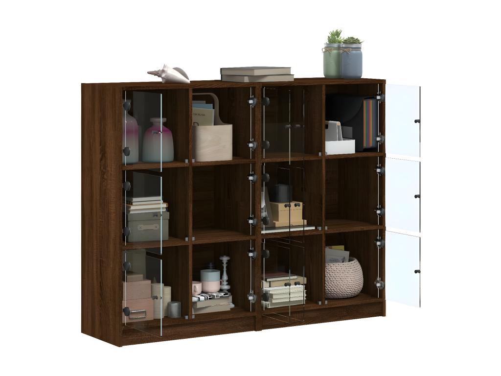 Bookcase with brown oak doors, 136x37x109 cm, ZKOV53607