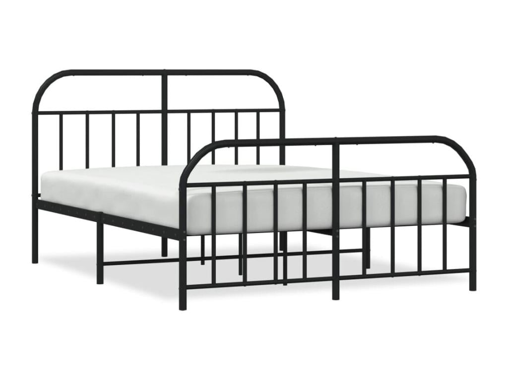 Metal bed frame with headboard/footboard, black, 160x200 cm FFDB49506