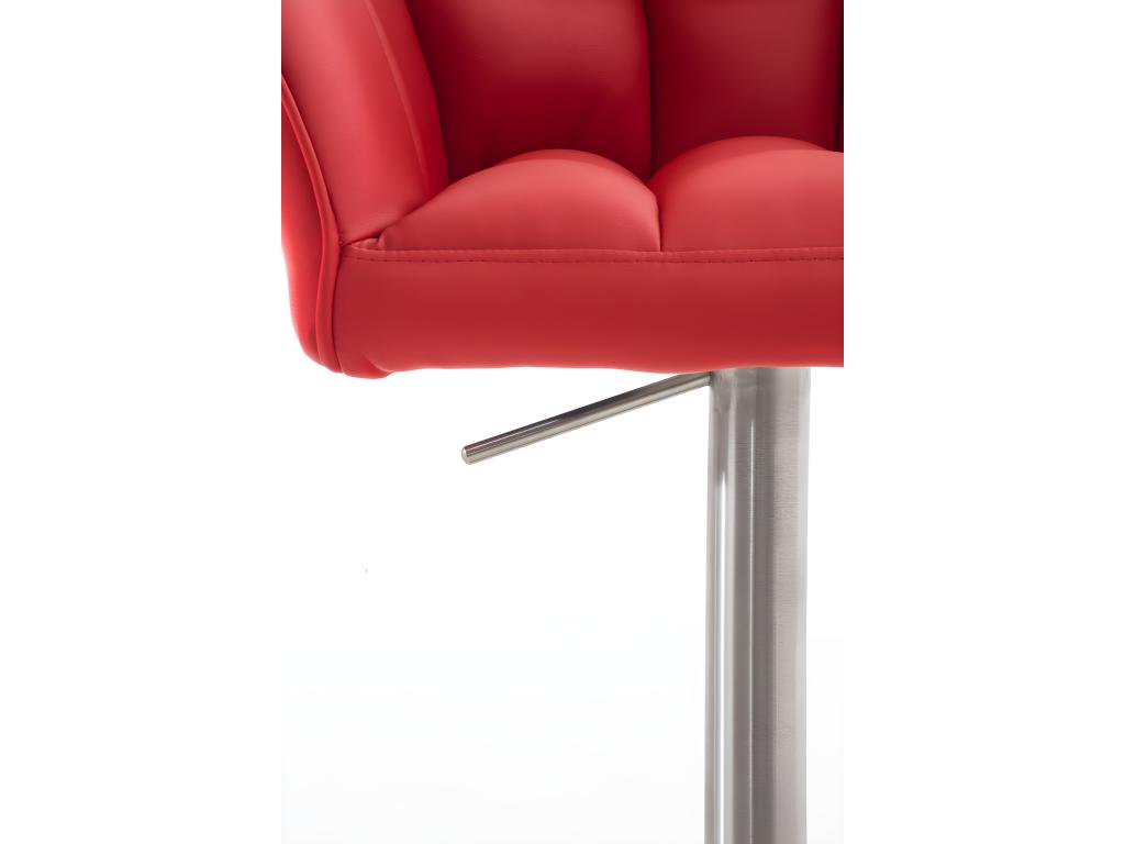 Bar stool - Faux leather / Metal - Red - Decohaute RVPH12074