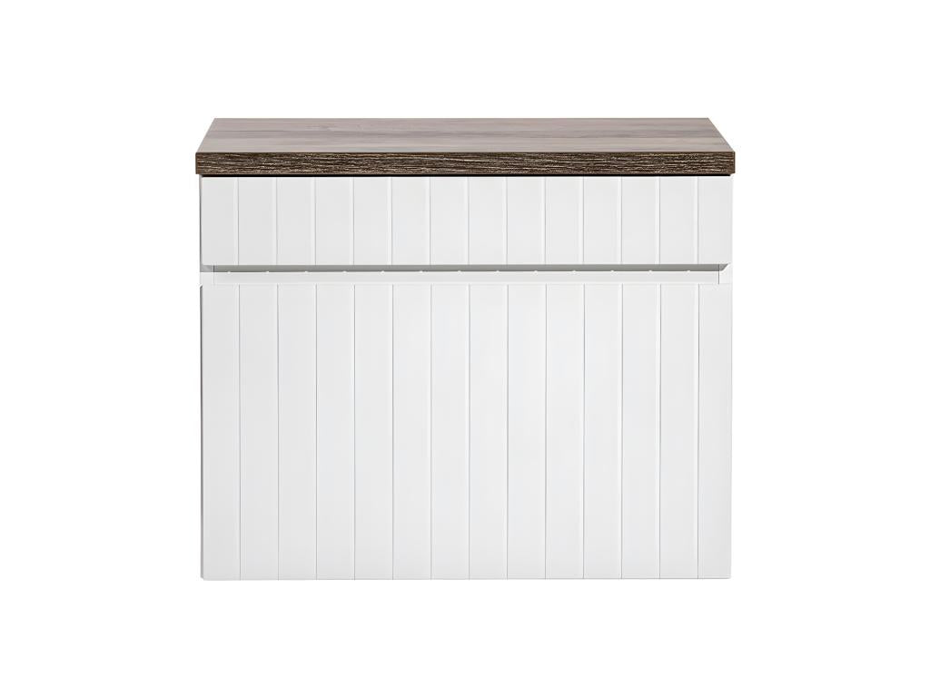 Decohaute 60cm vanity unit with white and wood countertop EFWN14658