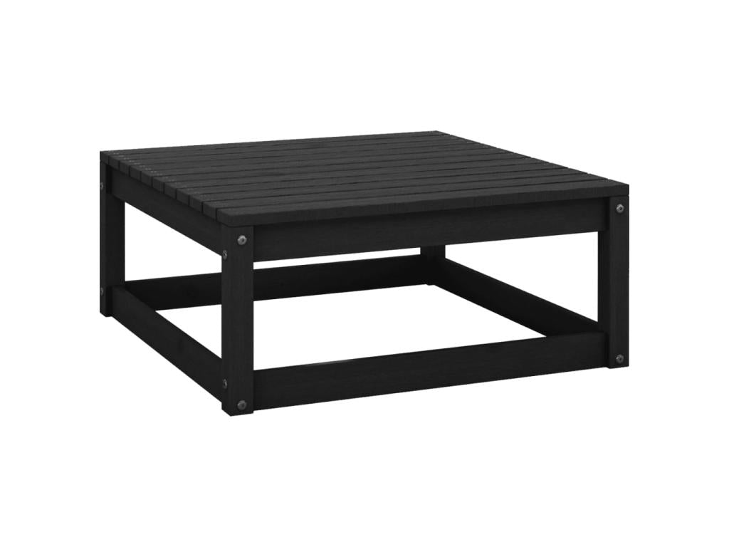 3-piece garden furniture set, black, solid pine wood, POMH95325