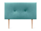 Decohaute Smooth Velvet Headboard with Buttons 95x115 with Bed Legs 80/90 - Turquoise ZKNY31912