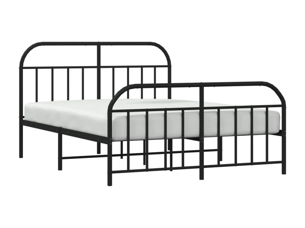 Metal bed frame with headboard/footboard, black, 160x200 cm FFDB49506