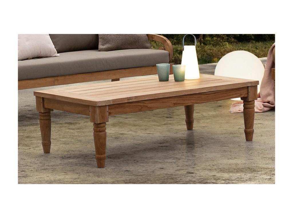 Rectangular teak wood garden coffee table Decohaute L 115cm ZSZA25637