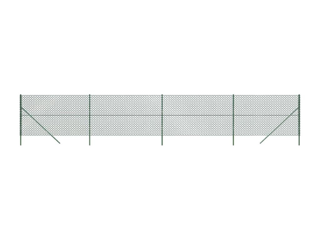 Green chain link fence 1.4x10 m WAFI10983