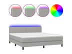 Decohaute bed base with LED mattress, light grey, 160x200 cm, fabric QVPT99559
