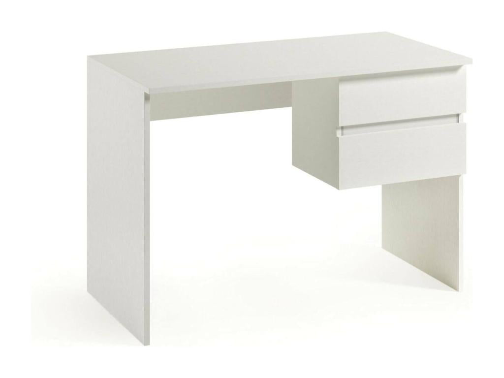 Decohaute Linear Desk with 2 Drawers, Versatile and Space-Saving Study Table, Made in Italy, 110x53x76 cm, White, OKPY09841