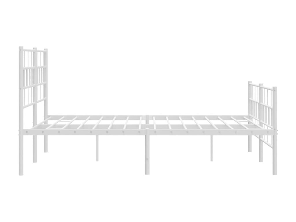 Metal bed frame with headboard and footboard, white, 135x190 cm, IQLW80694