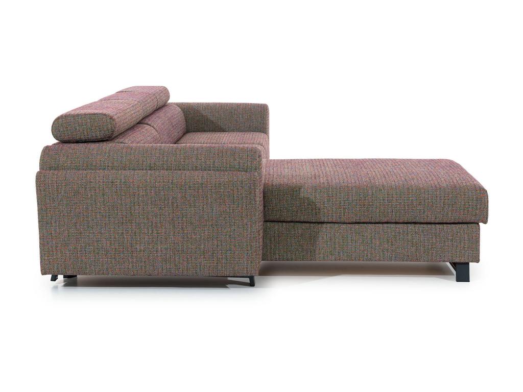 Left-hand corner sofa bed in beige fabric with adjustable headrests, Decohaute 300cm RQPF26130